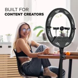 Vivitar Creator Series 18" RGB Foldable Ring Light with Stand, MagSafe-Compatible Phone Mount, Dual USB Charging, Wireless Remote, Adjustable Tripod - Thumbnail 4