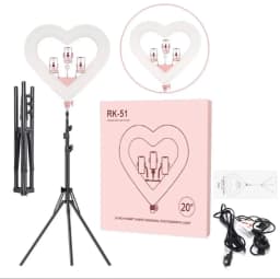 20'' Ring Light Live Streaming Selfie Heart Shaped professional &wireless remote - Thumbnail 4