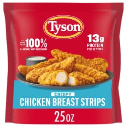 Tyson Frozen Crispy Chicken Breast Strips, 25 oz, 13g Protein per Serving (Fully Cooked) - Thumbnail 1