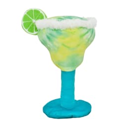 Multipet Margaritaville Margarita Glass, Plush Dog Toy, Squeaker and Crinkle Noise, Tie Dye Pattern with a Smiley Face Lime - Thumbnail 2
