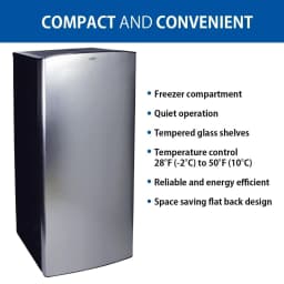 Koolatron Stainless Steel Compact Fridge with Freezer, 6.2 cu ft (176L) - Thumbnail 3