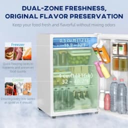 Resenkos 4.5 Cu.Ft Mini Fridge, Single Door Refrigerator with Freezer, Wheels, Adjustable Thermostat, Reversible Door, White - Thumbnail 11