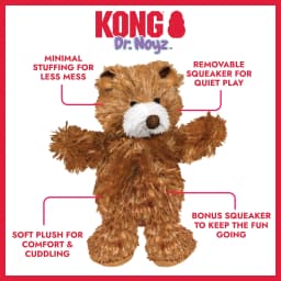 KONG® Dr.Noyz Dog Toy with Squeaker, Teddy Bear, XS for Dogs Up to 5 lbs - Thumbnail 2