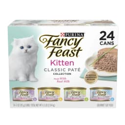 Purina Fancy Feast Kitten Food, Wet Cat Food, Classic Pate Collection with Milk, 3 oz Cans, 24 Pack - Thumbnail 1