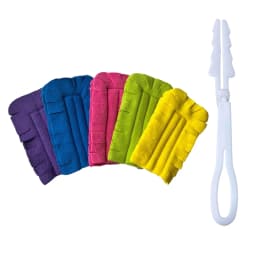 Microfiber,, Dust Cleaner, Window Blind Cleaner, Blind Cleaner, Bendable, Assorted Bright Shades, 5 Duster Refills 1 Pc Handle, Home Dusting, Vinyl - Thumbnail 1