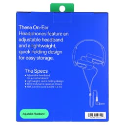 onn On-Ear Headphones with 3.5 mm Connector, Pink - Thumbnail 7