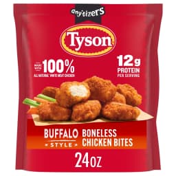 Tyson Any'tizers Buffalo Style Boneless Chicken Bites, 24 oz (Frozen, Fully Cooked) - Thumbnail 1