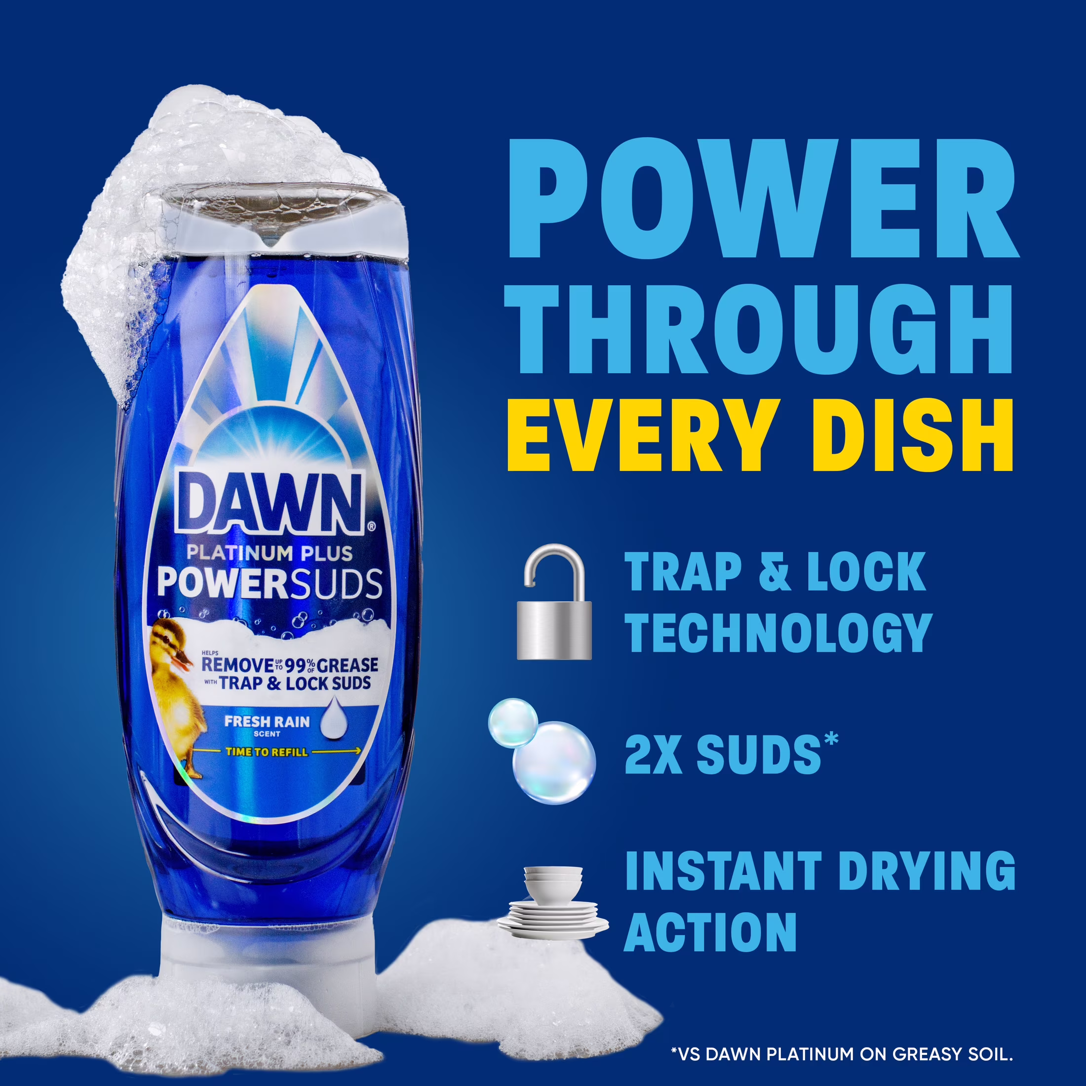 Dawn Platinum Plus, Dish Soap, 13.6 oz. EZ-Squeeze Bottle - Thumbnail 2