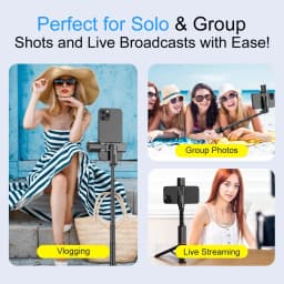 Selfie Stick Tripod for iPhone with Light, 360 Rotation 30" Phone Camera Tripod Stand with Remote for Content Creator Vlog Live Stream Video Recording - Thumbnail 6