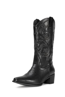 IUV Women's Square Toe Mid-Calf Western Cowboy Boot for Female,Sizes 5-11.5 - Thumbnail 1