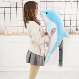 11.8Inch Soft Dolphin Plush Pillow Stuffed Animal Toy Cute Ocean Sea Life Cushion for Family Room Decor and Comforting Hugs - Thumbnail 5