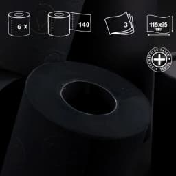 Renova Scented Colored Toilet Paper Packs 3-Ply Bath Tissue Black 1 Pack of 6 rolls - Thumbnail 2