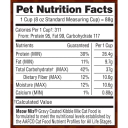 Meow Mix Gravy Coated Kibble Mix, Chicken Flavor Dry Cat Food, 3 Lb. Bag - Thumbnail 8