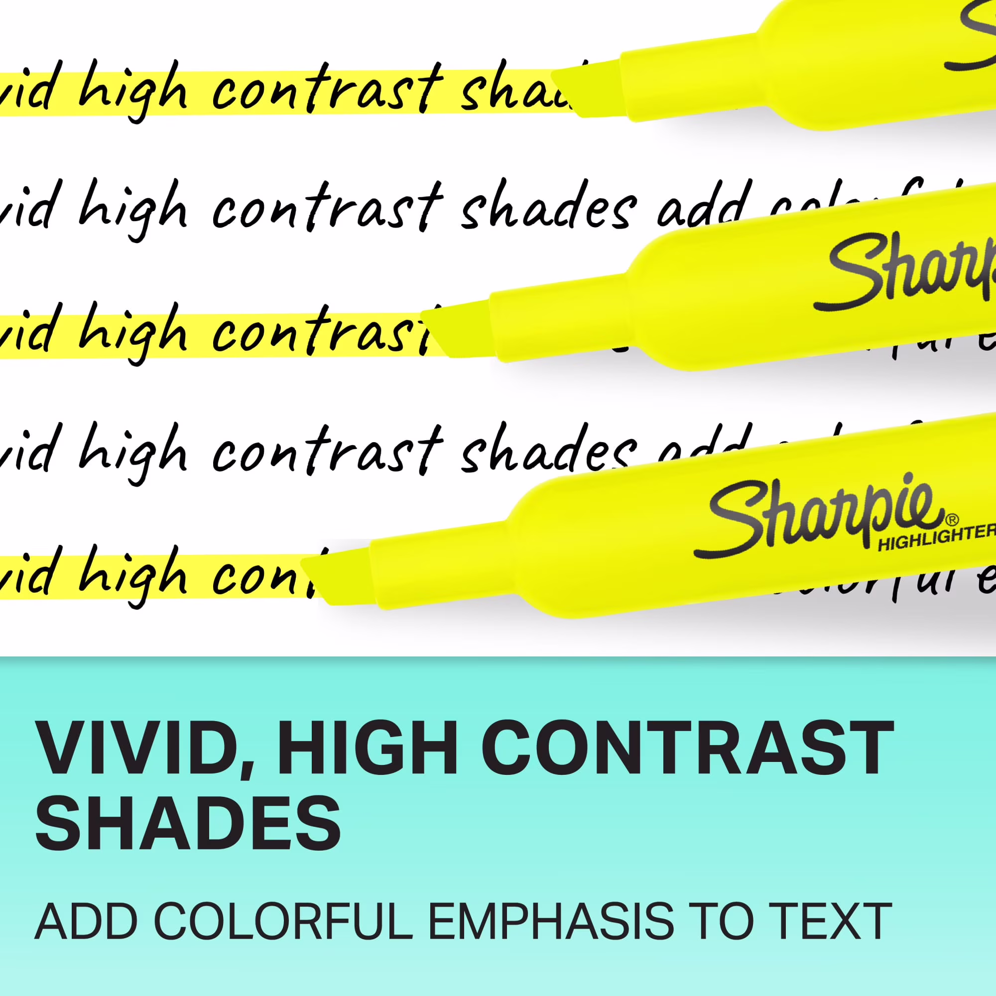 Sharpie Tank-Style Highlighters, Chisel Tip, Assorted, 4 Count - Thumbnail 4