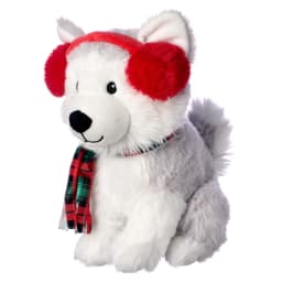 American Greetings 9.5 in. Christmas Plush Husky with Earmuffs and Scarf (1-Count) - Thumbnail 4