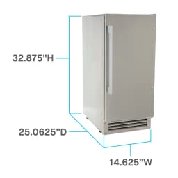 Avanti ELITE Series Outdoor Commercial Built-In Ice Maker, 50 lb. Capacity, in Stainless Steel (OIM1550U3S) - Thumbnail 4