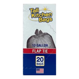 Top Job Basic Kitchen Trash Bags, 13 Gallon, 20 Bags (Flap Tie) - Thumbnail 3
