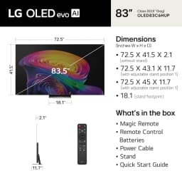 LG OLED83C6HUP 83 Inch Class OLED AI C6 4K Smart TV with 2 Year Amber Protection Plan (2026) - Thumbnail 3