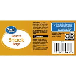 (4 pack) Great Value Fresh Seal Square Snack Bags, 200 Count - Thumbnail 5