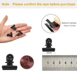‎SHBOTO Small Light Gold Metal Bulldog Hinge Clips, 30 Pcs, 22mm - Thumbnail 7