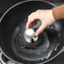 2025 New Stainless Steel Wool Scrubber, Detachable Metal Steel Scrubber Wool Pads Replacement, Heavy Duty Scrubber for Cleaning Dishes, Cast Iron - Thumbnail 3
