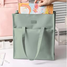 Vivcore Portable File Box With Handle Hanging File Tote Bag With Lids Collapsible Filing Box Plastic Document Organizer Fireproof Document Box File - Thumbnail 2