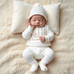 Ylsteed Newborn Baby Boy Girl Leisure Clothes Outfits Embroidery Long Sleeve Romper Bodysuit Baby Shower Coming Home Outfit Tops+Pants+Hat - Thumbnail 4