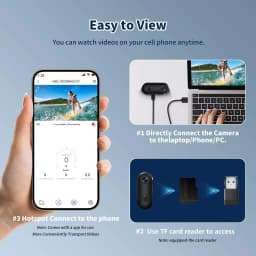 JETO H88 4K Body Camera, 128GB Memory Card, Magnetic Mount, Waterproof Case, Black - Thumbnail 4