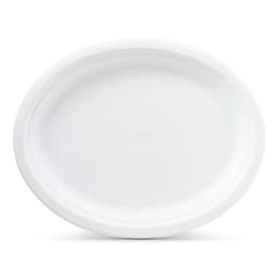 Chinet Classic® Premium Disposable Paper Platters 12 ⅝ x 10", White, 30 Count - Thumbnail 2