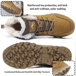MeMoride Mens Snow Boots Waterproof Warm Faux Fur Lined Ankle Booties Non-slip Winter Hiking Boots for Men - Thumbnail 3
