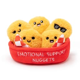 Emotional Support Pals Nuggets, 5 Chicken Nugget Plush Toys with Carrying Basket, Back to School Desk Accessories - Thumbnail 1