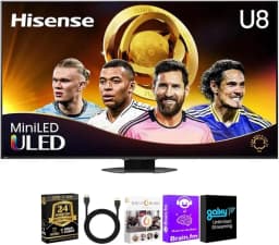 Hisense 75U8QGKIT1 75 inch Class U8 Series 4K Mini LED QLED Smart Google TV UHD HDR Dolby Vision Dolby Atmos 14 - Thumbnail 1