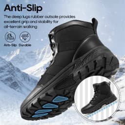 MeMoride Men's Waterproof Hiking Boots Non-Slip Lightweight Mid Ankle Outdoor Work Trekking Shoes - Thumbnail 6