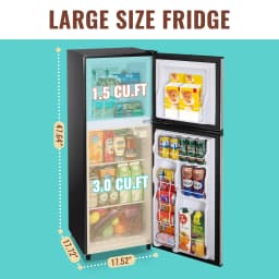 WANAI 4.5 Cu.ft Large Size Mini Fridge with Adjustable Thermostat, Compact Refrigerator Silver, New - Thumbnail 3