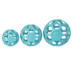 JW HOL-ee Roller™ Tug and Fetch Treat Dispenser Puzzle Ball Dog Toy, Natural Rubber, Large 5.5" for Dogs 60+ lb, Blue, Pack - Thumbnail 8