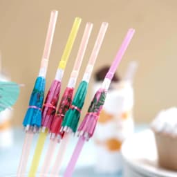 Efavormart 50 Pack | Multi-Colored Umbrella Luau Pool Party Drinking Straws - Thumbnail 8