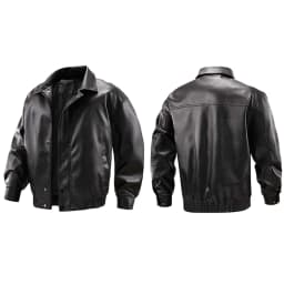 uublik Mens Faux Leather Jacket Black Long Sleeve Casual Zip Up Motorcycle Coats Trendy Fall Clothes - Thumbnail 3