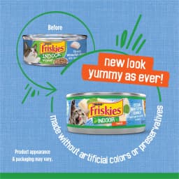Purina Friskies Indoor, Flaked Ocean Whitefish Dinner, Wet Cat Food, 5.5 oz Can, 24 Pack - Thumbnail 2