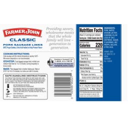 Farmer John Classic Pork Breakfast Sausage Links, 8 Count, 8 oz - Thumbnail 2