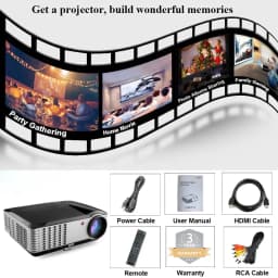 FLZEN F1A 1.2:1 Throw 1080p 1080P Full HD Home Theatre Video Projector, Black - Thumbnail 11