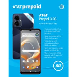 AT&T Propel 3 5G, 64GB, Midnight Blue - Prepaid Smartphone [Locked to AT&T] - Thumbnail 8