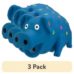 (3 pack) Vibrant Life Multicolor Pig Latex Dog Toy, Chew Level 1 - Thumbnail 1