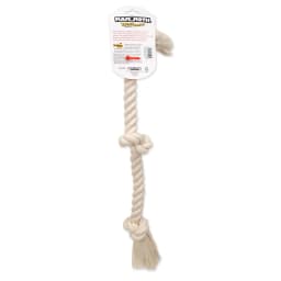 Mammoth Flossy Chews 100% Cotton White 3 Knot Tug Rope Dog Toy, Large, 25" - Thumbnail 3
