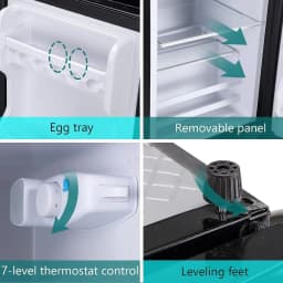 3.5 Cu.Ft Compact Mini Fridge with Freezer, 2-Door Small Refrigerator with 7-Level Thermostat & Removable Shelves for Kitchen, Dorm, Apartment, Bar - Thumbnail 5