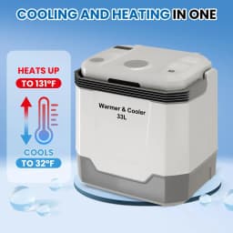 QinaQin 35 Quart (33 L) Electric Cooler & Warmer, Portable Car Refrigerator with Automatic Locking Handle, 12V Car Freezer for Vehicle with 110V AC - Thumbnail 2