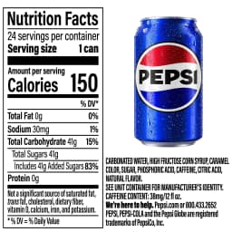 Pepsi Cola Soda Pop, 12 fl oz, 12 pack Cans - Thumbnail 2