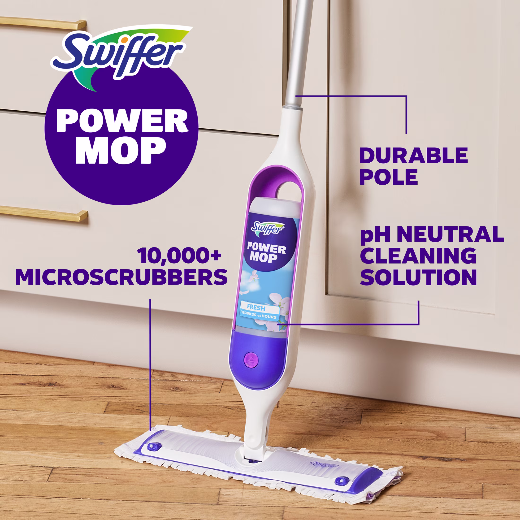 Swiffer Power Mop, Floor Cleaner, Tile, Vinyl, Laminate, Wood, Floor Cleaner, Cleaning Set - Thumbnail 13