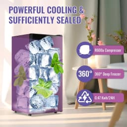 TACOOL 2.35 Cu.ft Small Mini Refrigerator for Office Compact Dual Door Fridge Egg Trey Low Noise, Black - Thumbnail 10