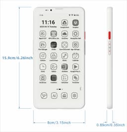 HiBreak Pro 6.13 inch Epaper Cell Phone with Android 14 OS, 8GB RAM, 256GB Storage - Thumbnail 9