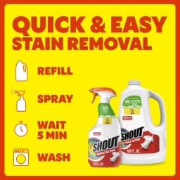 Shout Active Enzyme Laundry Stain Remover, Triple-Acting Formula Clings, Penetrates, and Lifts 100+ Types of Everyday Stains – 22 fl oz Trigger Spray - Thumbnail 8